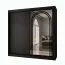 Kleiderschrank | Schwarz Matt | 10 Fächer | 2 Kleiderstangen | hochwertig Verarbeitet | 200 x 62 x 200 cm | Schiebetürenschrank | dekorative Spiegeltür