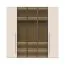 Großer Kleiderschrank mit drei Glastüren Neiafu 15, Farbe: Kaschmir, Maße: 224 x 227 x 56 cm, inkl. Innenbeleuchtung, Soft-Close-Funktion, drei Kleiderstangen