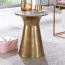 Wohnzimmertisch rund aus Marmor, Farbe: Marmoroptik / Gold - Abmessungen: 35 x 35 x 45 cm (B x T x H)