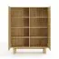 Kommode | Farbe: Eiche geölt | 4 Drehtüren | Push-to-open Funktion | 8 Fächer | 104 x 38 x 124 cm | Highboard | ABS-Kanten | für Wohnzimmer