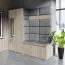 Drehtürenschrank im schlichten Design, mit zwei Fächer Zapopan 24, Farbe: Eiche Sonoma, Maße: 185 x 90 x 40 cm, zwei ausziehbare Kleiderstangen
