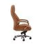 Ergonomischer Schreibtischstuhl Apolo 120, Farbe: Caramel / Chrome, mit weicher Lederoptik-Polsterung