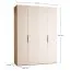 Falttür / Kleiderschrank | Farbe: Weiß / Eiche | 2 Türen | inkl. LED-Beleuchtung mit Bewegungssenor | 175 x 60 x 240 cm | 11 Fächer | Soft-Close
