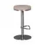 Bistrohocker mit üppig gepolsterte Sitzfläche, Farbe: Beige / Silber, höhenverstellbar & 360° drehbar