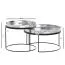 Wohnzimmetisch 2er Set, Farbe: Silber / Schwarz - Abmessungen: 56 x 56 x 33 cm und 46 x 46 x 41 cm (B x T x H) mit abnehmbarem Tablett