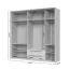 Kleiderschrank mit genügend Stauraum Neiafu 45, Farbe: Kaschmir, zwei Schubladen, Maße: 226 x 232 x 60 cm, drei Kleiderstangen, Soft-Close-Funktion, verstellbare Füße