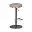Bistrohocker mit üppig gepolsterte Sitzfläche, Farbe: Beige / Silber, höhenverstellbar & 360° drehbar