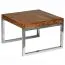 Echtholz Beistelltisch / Couchtisch Apolo 183, Farbe: Sheesham / Chrome - Abmessungen: 40 x 60 x 60 cm (H x B x T), Handgefertigt aus Sheesham Massivholz
