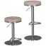 Bistrohocker mit üppig gepolsterte Sitzfläche, Farbe: Beige / Silber, höhenverstellbar & 360° drehbar