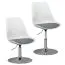 Design Schalendrehstuhl Apolo 130, Farbe: Weiß / Grau / Chrome, Sitz 360° drehbar & höhenverstellbar