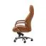 Ergonomischer Schreibtischstuhl Apolo 120, Farbe: Caramel / Chrome, mit weicher Lederoptik-Polsterung