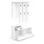 Garderobe Komplett - Set Kelvini | Weiß | Schuhschrank mit 3 Fächern und Schublade| Garderobe mit Spiegel | 6 Haken | viele Ablageflächen