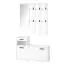 Garderobe Komplett - Set Kelvini | Weiß | Schuhschrank mit 3 Fächern und Schublade| Garderobe mit Spiegel | 6 Haken | viele Ablageflächen