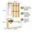 Garderobe Komplett - Set Kelvini | Farbe: Sonoma / Weiß | Schuhschrank mit 3 Fächern und Schublade| Garderobe mit Spiegel | 6 Haken | viele Ablageflächen