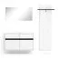 Garderobe Komplett - Set Palvudo | Farbe: Weiß Hochglanz / Schwarz | 3-teilig | 2 Schubladen | 3 große Fächer | Kleiderstange | 2 Türen |