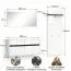 Garderobe Komplett - Set Palvudo | Farbe: Weiß Hochglanz / Schwarz | 3-teilig | 2 Schubladen | 3 große Fächer | Kleiderstange | 2 Türen |