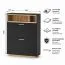 Schuhschrank Zonza | Farbe: Anthrazit matt / Eiche Artisan | 2 Kippschuhfächer | 2 offene Fächer | 85 x 32 x 109 | Garderobe