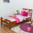 Kinderbett / Jugendbett "Easy Premium Line" K8, Buche Vollholz massiv kirschrot lackiert - Liegefläche: 90 x 190 cm