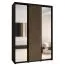Schwarzer Schiebetürenschrank Mina mit Spiegeln, modernes Design, schwarze Metallgriffe, inklusive Anti-Staubbürsten, viel Stauraum, 235,2 x 180 x 60 cm