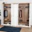 Drehtürenschrank / Kleiderschrank Lotofaga 17, Farbe: Weiß / Walnuss - 227 x 291 x 59 cm (H x B x T)