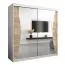 Schiebetürenschrank / Kleiderschrank Serbota 05 mit Spiegel, Farbe: Weiß matt / Eiche Sonoma - Abmessungen: 200 x 200 x 62 cm (H x B x T)