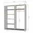 Schiebetürenschrank / Kleiderschrank mit Spiegel Grau-Weiß / Artisan | Gorski 11 | 218 x 183 x 61 cm | 2 Türen | 6 Fächer | ausreichend Stauraum