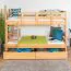 Stockbett 90 x 200 cm für Erwachsene "Easy Premium Line" K17/n inkl. 2 Schubladen und 2 Abdeckblenden, Buche Massivholz Natur lackiert, teilbar