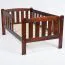 Kinderbett / Juniorbett Kiefer massiv Vollholz Nussfarben 96, inkl. Lattenrost - 90 x 160 cm (B x L)