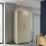 Schlichter Drehtürenschrank / Kleiderschrank Kainanto 12, 205 x 96 x 53 cm, 6 Fächer, Griffe aus Metall, Farbe: Eiche / Grau, 2 Türen, 1 Kleiderstange