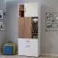 Schrank Bulolo 24, Farbe: Weiß / Nuss - Abmessungen: 198 x 80 x 38 cm (H x B x T)