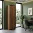 Schrank Mojokerto 20, Farbe: Walnuss / Schwarz - Abmessungen: 194 x 55 x 39 cm (H x B x T)