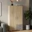 Schrank Ciomas 09, Farbe: Sonoma Eiche / Grau - Abmessungen: 145 x 80 x 40 cm (H x B x T)