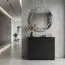 Schuhschrank mit viel Stauraum, in Schwarz, 82 x 100 x 26 cm, mit 2 Kippschubladen, quadratische Griffe, ABS-Kanten, Metallbeine