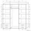 Schiebetürenschrank / Kleiderschrank Rabaul 42, Farbe: Sonoma Eiche - Abmessungen: 210 x 150 x 60 cm (H x B x T)