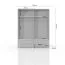 Drehtürenschrank / Kleiderschrank mit Rahmen Siumu 30, Farbe: Weiß / Weiß Hochglanz - 226 x 187 x 60 cm (H x B x T)