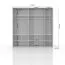 Drehtürenschrank / Kleiderschrank mit Rahmen Siumu 24, Farbe: Weiß / Weiß Hochglanz - 226 x 232 x 60 cm (H x B x T)