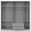 Drehtürenschrank / Kleiderschrank mit LED-Rahmen Siumu 31, Farbe: Weiß / Weiß Hochglanz - 226 x 232 x 60 cm (H x B x T)