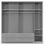 Drehtürenschrank / Kleiderschrank mit LED-Rahmen Siumu 32, Farbe: Weiß / Weiß Hochglanz - 226 x 232 x 60 cm (H x B x T)
