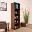Regal Mojokerto 12, Farbe: Walnuss / Schwarz - Abmessungen: 194 x 55 x 39 cm (H x B x T)