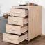 Rollcontainer Cianjur 17, Farbe: Eiche / Weiß - Abmessungen: 77 x 45 x 60 cm (H x B x T)