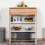 Kommode Gataivai 16, Farbe: Beige Hochglanz / Walnuss - 99 x 78 x 36 cm (H x B x T)