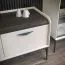 Moderner TV-Unterschrank in Creme | 3 Schubladen | Soft Close System | 66 x 201 x 50 cm | Metallbeine | längliche Metallgriffe
