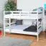 Etagenbett 140 x 200 cm für Erwachsene "Easy Premium Line" K24/n, Kopf- und Fußteil gerade, Buche Massivholz weiß lackiert, teilbar