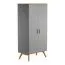 Drehtürenschrank / Kleiderschrank Skady 08, Farbe: Grau / Eiche - Abmessungen: 208 x 100 x 58 cm (H x B x T)