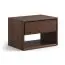 Nachtkästchen Tabak 04 | Soft-Closing System | 1 Schublade | 1 offenes Fach | Farbe: Eiche Tabak | 50 x 35 x 35 cm | push to open | Massivholz
