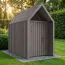 Steiner Shopping Gartenhütte mit Satteldach | Dreieckfenster | Grau-Braun | Grundfläche: 4,50 m² | Skandinavischer Style | Außenmaße: 162,4 x 207,7 cm | Malmö 20