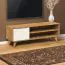 TV-Unterschrank Timaru 27 Wildeiche geölt / Weiß, teilmassiv - Abmessungen: 48 x 134 x 40 cm (H x B x T)