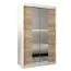 120 cm breiter Kleiderschrank mit 5 Fächern und 2 Türen | Farbe: Sonoma Eiche / Weiß Abbildung
