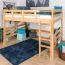Massivholz Hochbett für Kinder | Matratzenmaß: 160 x 190 cm | Natur Lackiert | umbaubar in Einzelbett | Premium-Qualität | inkl. Rollrost Abbildung