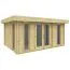 Flachdach-Gartenhaus 3,6 x 5,1 Meter (inkl. Dach) | 3 Fenster | 40 mm Blockbohlen |natur unbehandelt | aus Holz | inkl. Fußboden | aus nordischer Fichte Abbildung